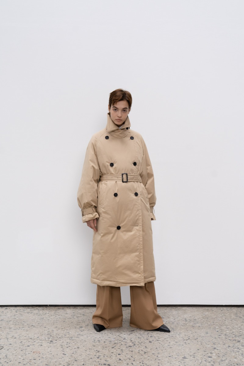 (22FW)Double Breasted Goose Down Trench Coat (JVJC201-70)