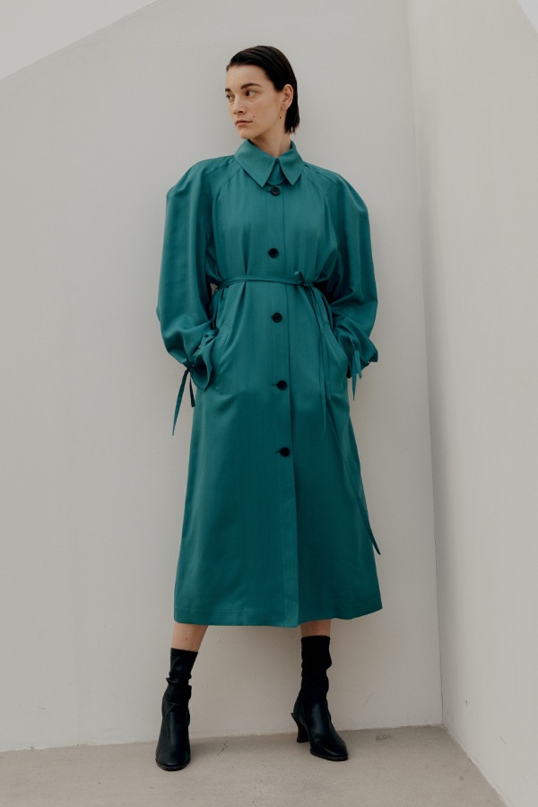[21SS] Green Belted Trench Coat (JUSC101) (이하늬 착용)