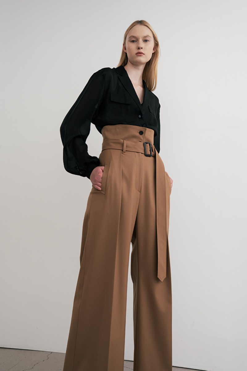 [21FW] Wide-Leg Belted Trousers (JUJS207-70) (서지혜 착용)