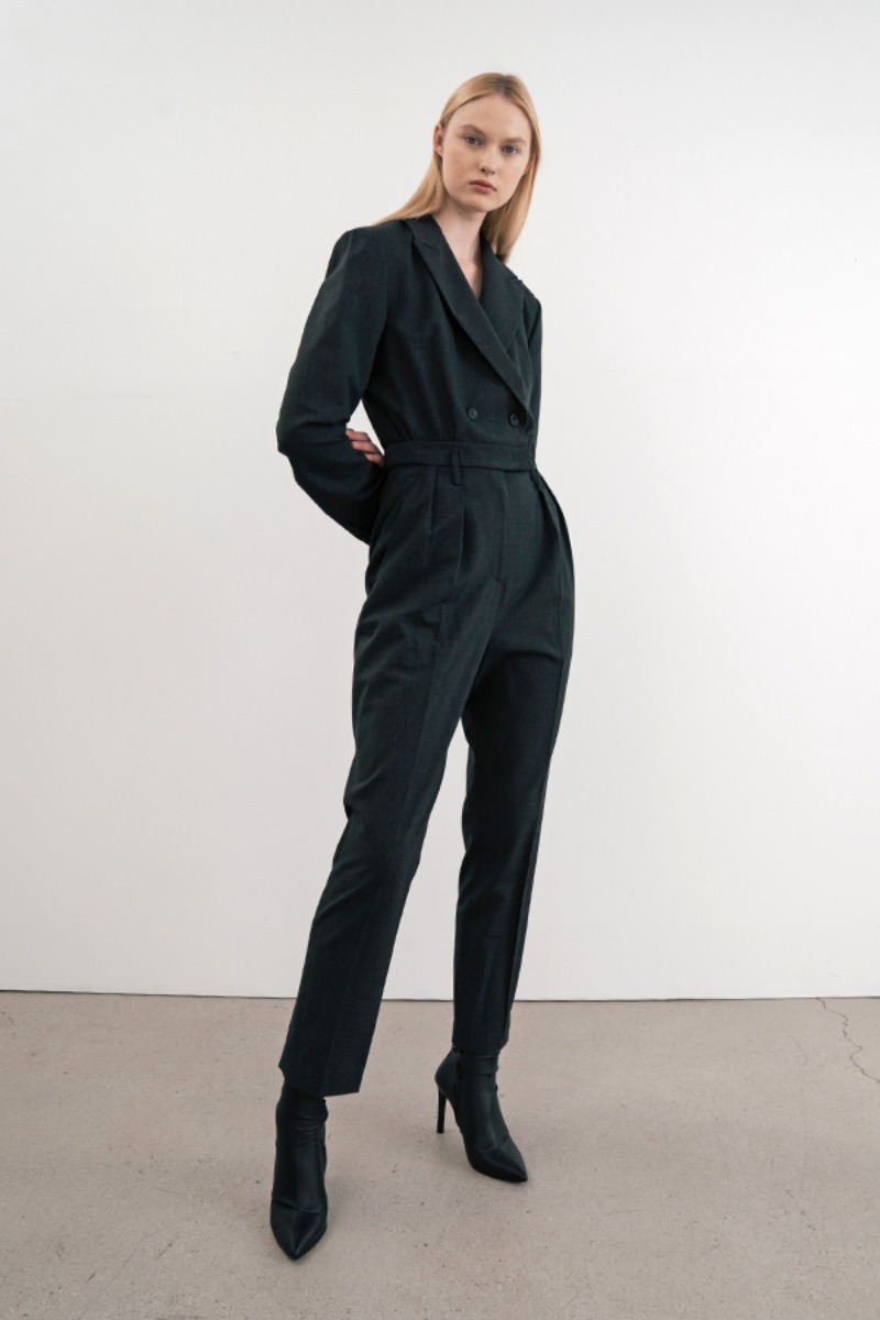 [21FW] Grey Wool Blazer Jumpsuit (JUJD103) (설인아 착용)