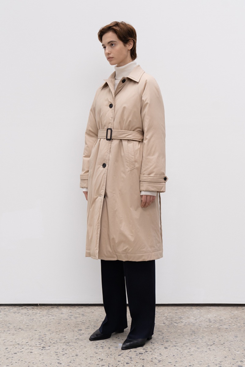 Goose Down Single-Breasted Trench Coat (JUJC205-70)