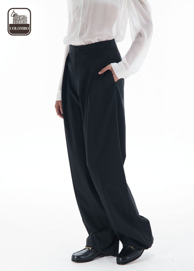 [2022FW] Pleated Tuck Italy Colombo Cool  Wool Trousers